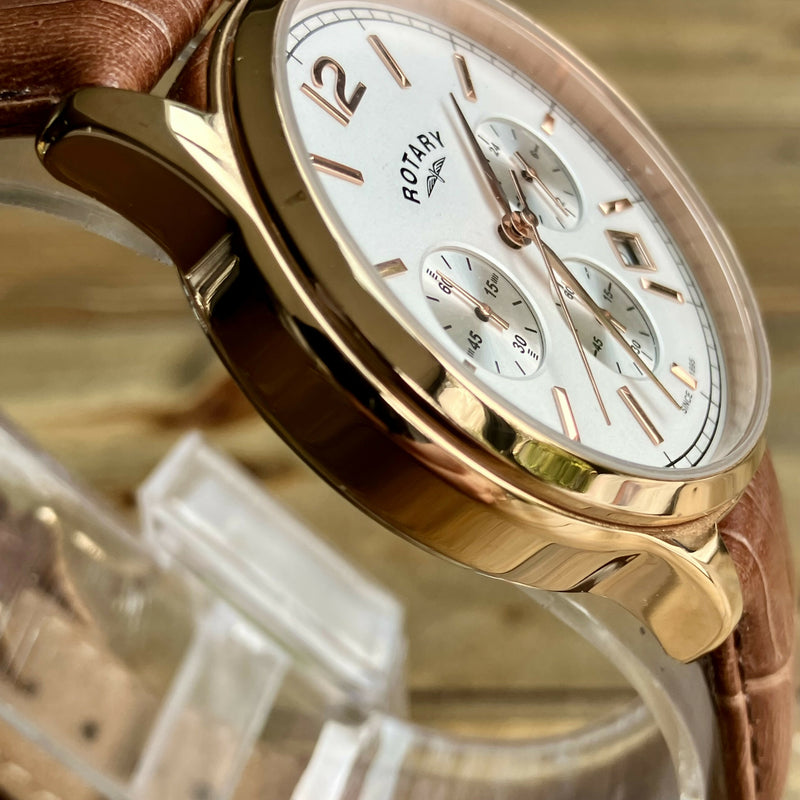 Mens Rotary Chronograph GS00666/06 – White Dial | Original Leather Strap