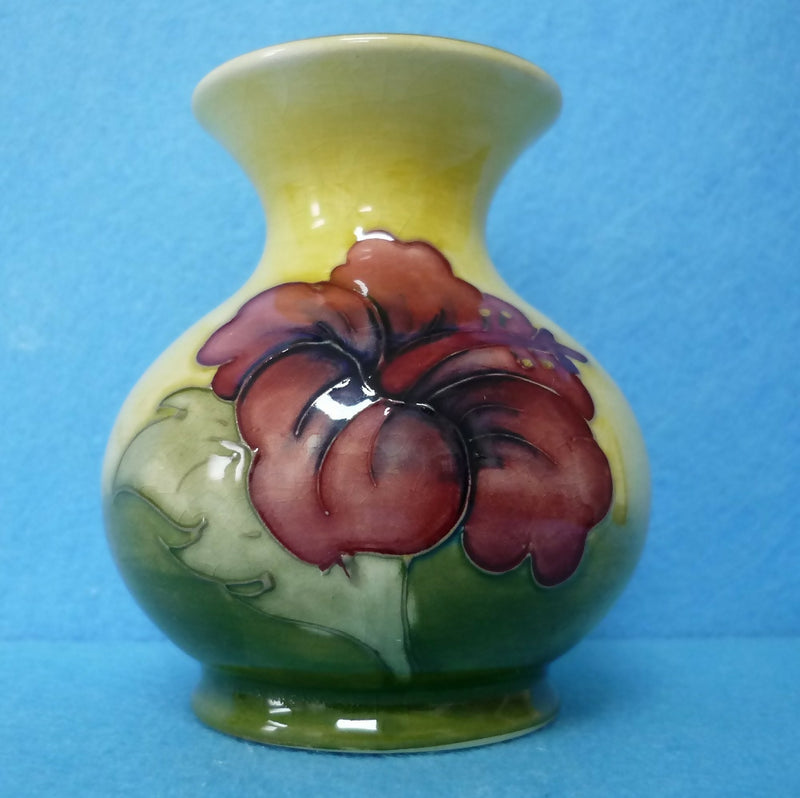 A Moorcroft Vase in the Hibiscus Design - Paper Label to Base