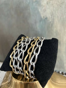 Vintage Christian Dior Chain Bracelet | Chr. Dior Germany | Gold & Silver Plated Designer Bracelet 1970s-1980s