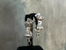 Vintage Christian Dior Bow Earrings – Silver Plated Screw Back Clip Earrings with D Charms and CD Box
