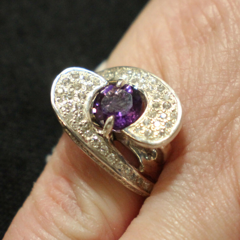 Jake-Amethyst-and-cz-silver-ring-pa-173a