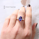 18ct Tanzanite & Diamond 3 Stone Ring