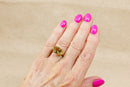 Striking 9ct Gold Honey Citrine Statement Ring – Hallmarked 9ct Gold