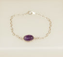 Vintage Scottish Silver Amethyst Bracelet