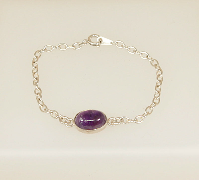 Vintage Scottish Silver Amethyst Bracelet