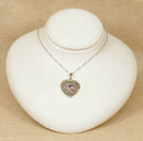 Vintage Silver & Amethyst Heart Pendant