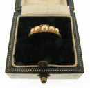 Victorian 15ct Gold 5 Stone Pearl Ring Birmingham 1891 Boxed