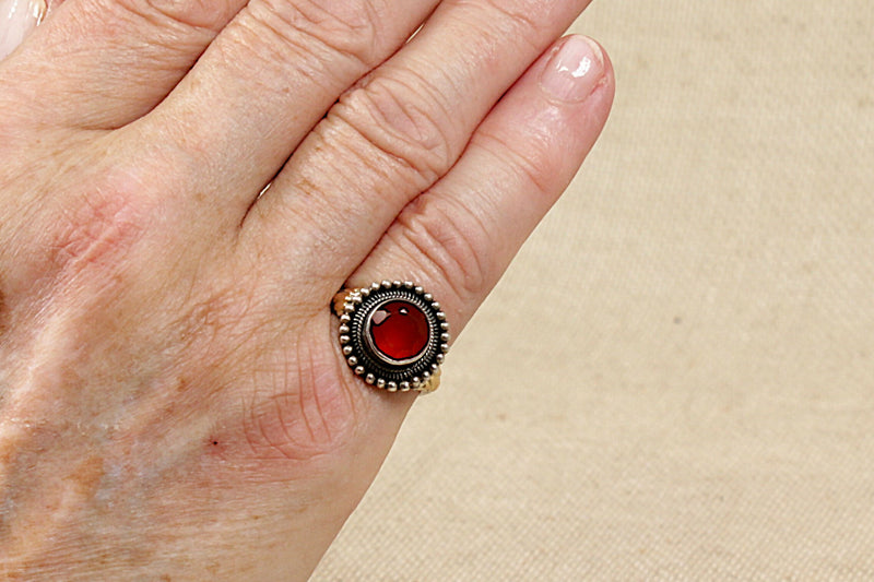 Vintage Silver & Carnelian Ring