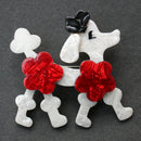 Lea Stein white poodle brooch