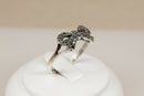 Pretty Art Deco Silver & Marcasite Bow Ring – Circa 1930s