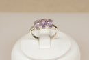 Classic Sterling Silver Amethyst ‘ Rose de France’ Trilogy Ring