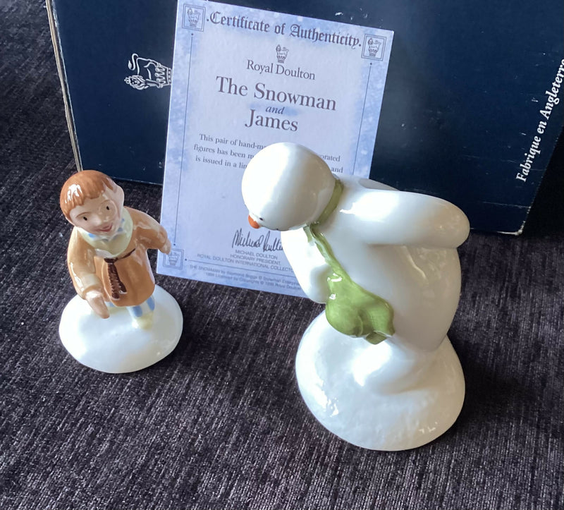 Royal Doulton Snowman figurine Royal Doulton Snowman and James figurine Doulton limited edition