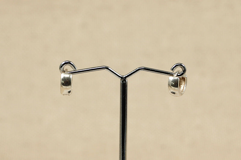 Silver Half Hoop Ear Studs