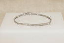 Charming Sterling Silver & White Crystal Link Bracelet