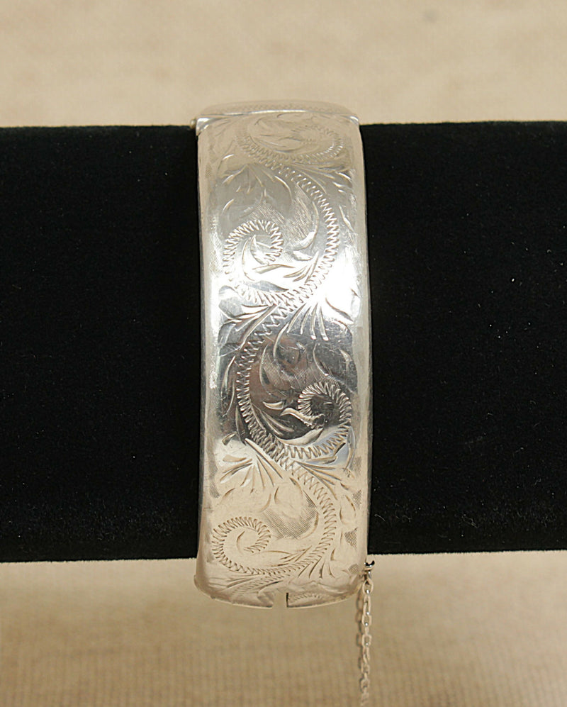 Vintage Silver Hinged Cuff Bangle