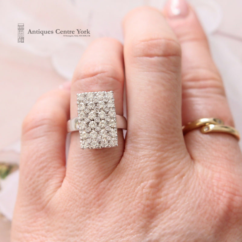 Exceptional Quality Diamond Rectangular Cluster