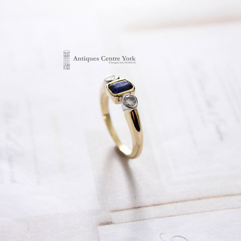 18ct Sapphire & Diamond Three Stone Ring