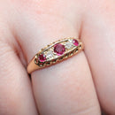 Antique 18ct gold ruby and diamond ring