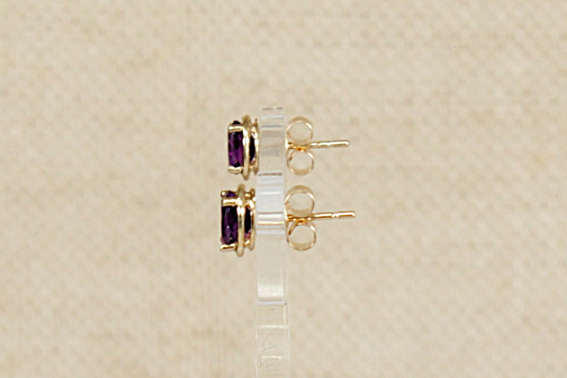 9ct Gold Amethyst Ear Studs