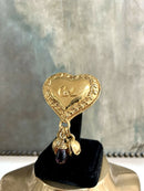 Vintage Christian Lacroix Heart, Charm & Cabochon Statement Brooch