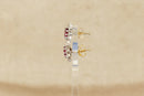 9ct Gold Almandine Garnet and CZ Ear Studs