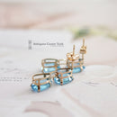 9ct Gold Blue Topaz Earrings