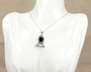 Antique Art Nouveau Large Hematite Pendant & Chain