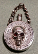 Memento Mori Hallmarked Victorian Chester 1873 Garnet Skull Channelise Perfume Holder