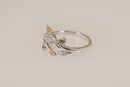Gorgeous Silver & Welsh Gold Overlay Leaf Ring by Clogau - Boxed