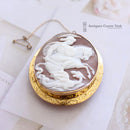 Victorian 9ct Gold George & The Dragon Shell Cameo Brooch