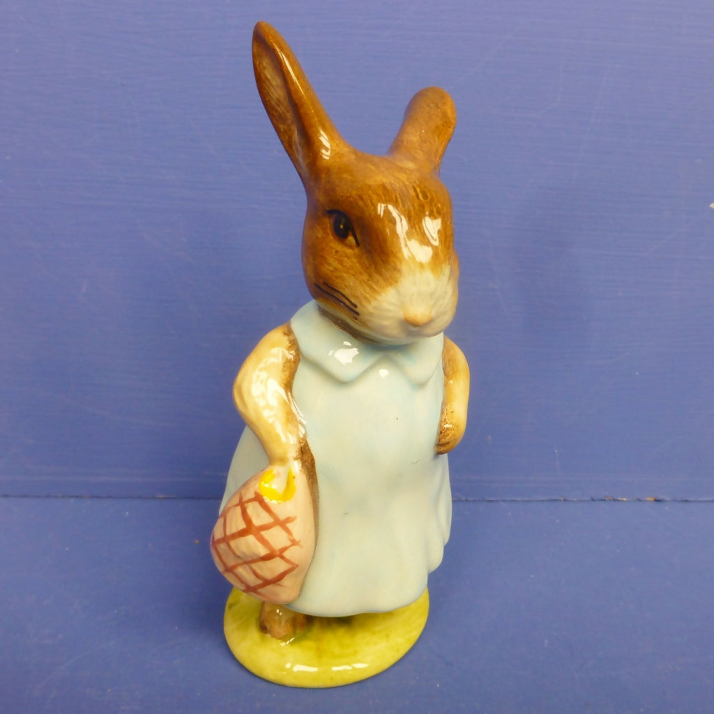 Beswick Beatrix Potter Figurine - Mrs Flopsy Bunny (Light Blue Dress)