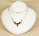 Silver Art Nouveau Style Amethyst Necklet