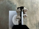Vintage Christian Dior Bow Earrings – Silver Plated Screw Back Clip Earrings with D Charms and CD Box