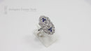 Deco Style 18ct White Gold Sapphire & Diamond Cluster
