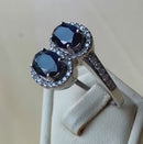 Sapphire and Diamond White Gold (9ct) Ring | Size T