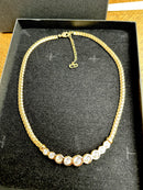 Vintage Christian Dior Gold Plated & Crystal Necklace