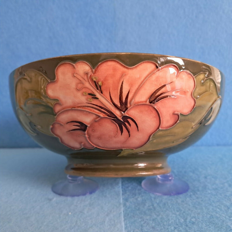 A Moorcroft Bowl in Hibiscus Design by Walter Moorcroft
