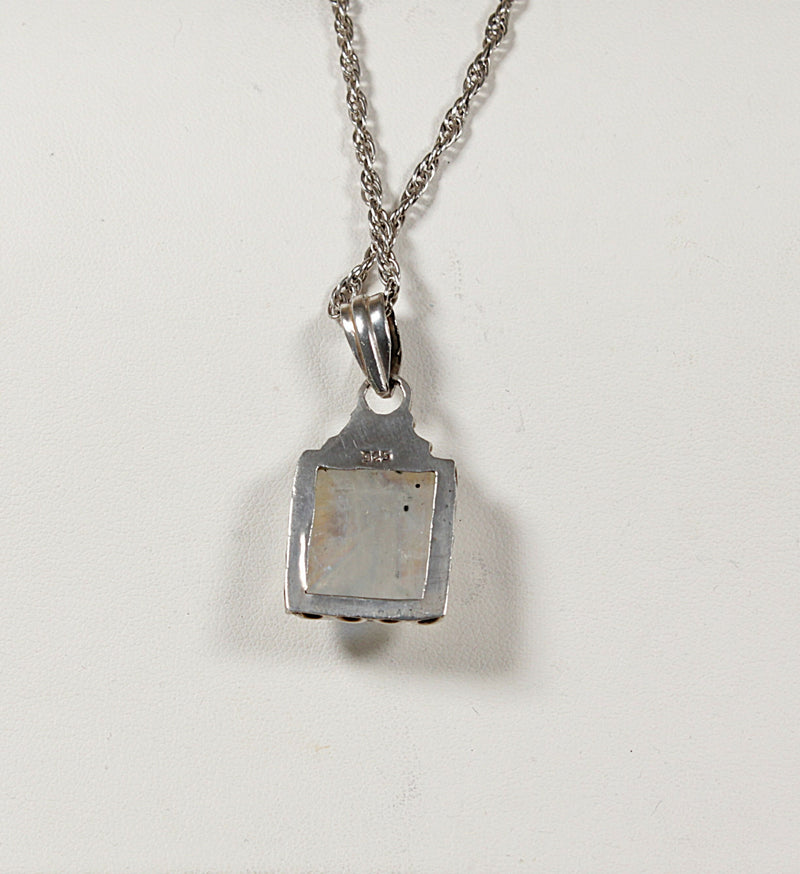 Silver and Moonstone Pendant & Chain