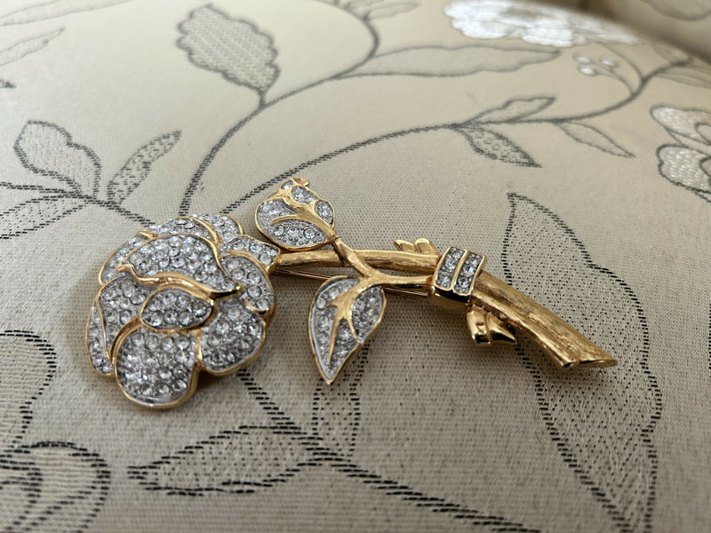 Vintage Nolan Miller Statement Rhinestone Pave Brooch