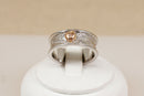 Clogau Sterling Silver ‘Sweetheart’ Cariad Diamond Ring with Welsh Gold Overlay