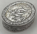 Continental Silver Oval Snuff Box. Imported London 1926, T. C. & Son Ltd. 1.5 troy ounces.
