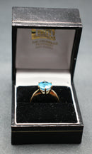 9ct gold blue topaz solitaire