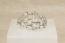 Hefty Sterling Silver Ornate Link Bracelet – Taxco, Mexico