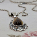 Silver Tiger's Eye Pendant on 38cm Chain