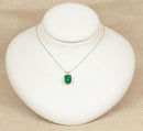 9ct Gold Green Diopside Pendant & Chain