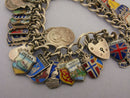 Vintage 1961 Silver Shield Crest Souvenir Travel Charm Bracelet 50 Charms 78 grams
