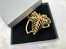 Vintage Christian Dior Gold Plated Leaf Brooch