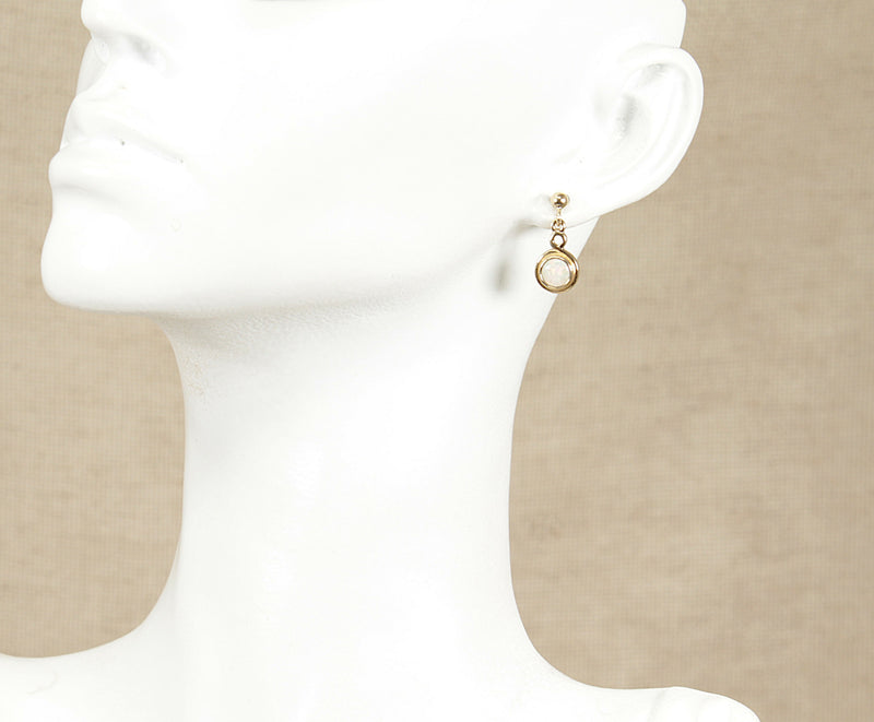9ct Gold & Fire Opal Dropper Earrings