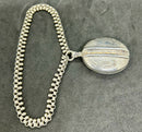 Antique Victorian Circa 1860 Sterling Silver Book chain Necklace & Locket