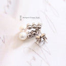 Handmade 18ct White Gold Cultured Pearl & Diamond 0.33ct Earrings